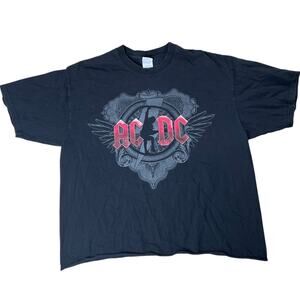 ACDC Shirt Mens XL Black Ice Tour 2008 2009 Concert Band Rock Tee Black